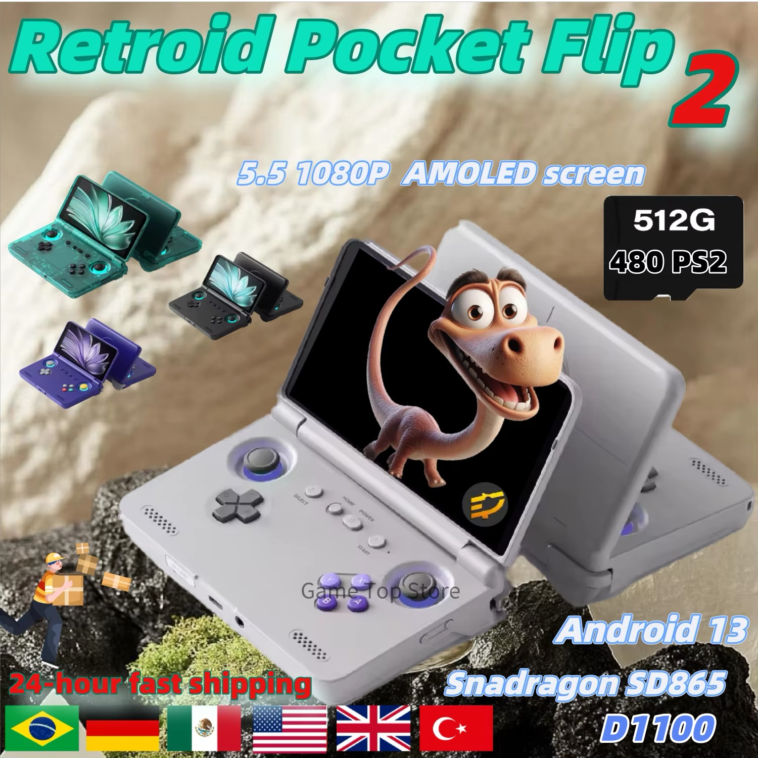 Retro Gaming Download - Retroid Pocket Flip 2 Handheld Console