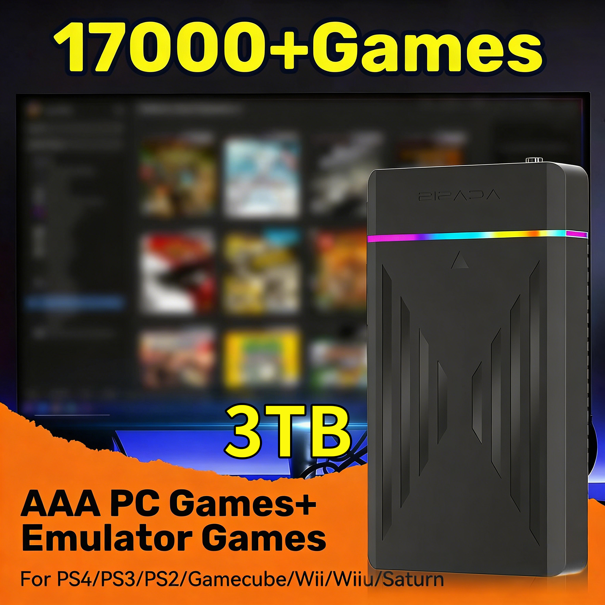 Retro Gaming Download - Portable 3TB Gaming HDD Video Game