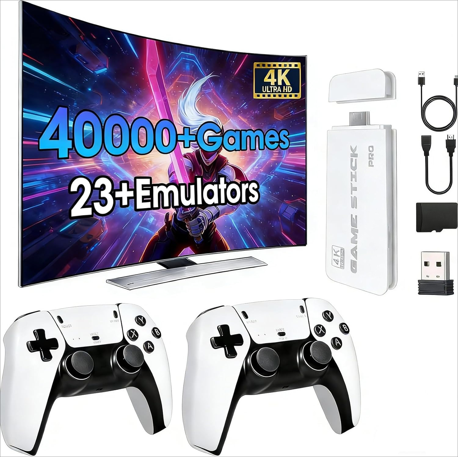 Retro Gaming Hdmi Stick - Wireless Retro Game Console, 40000+Games and