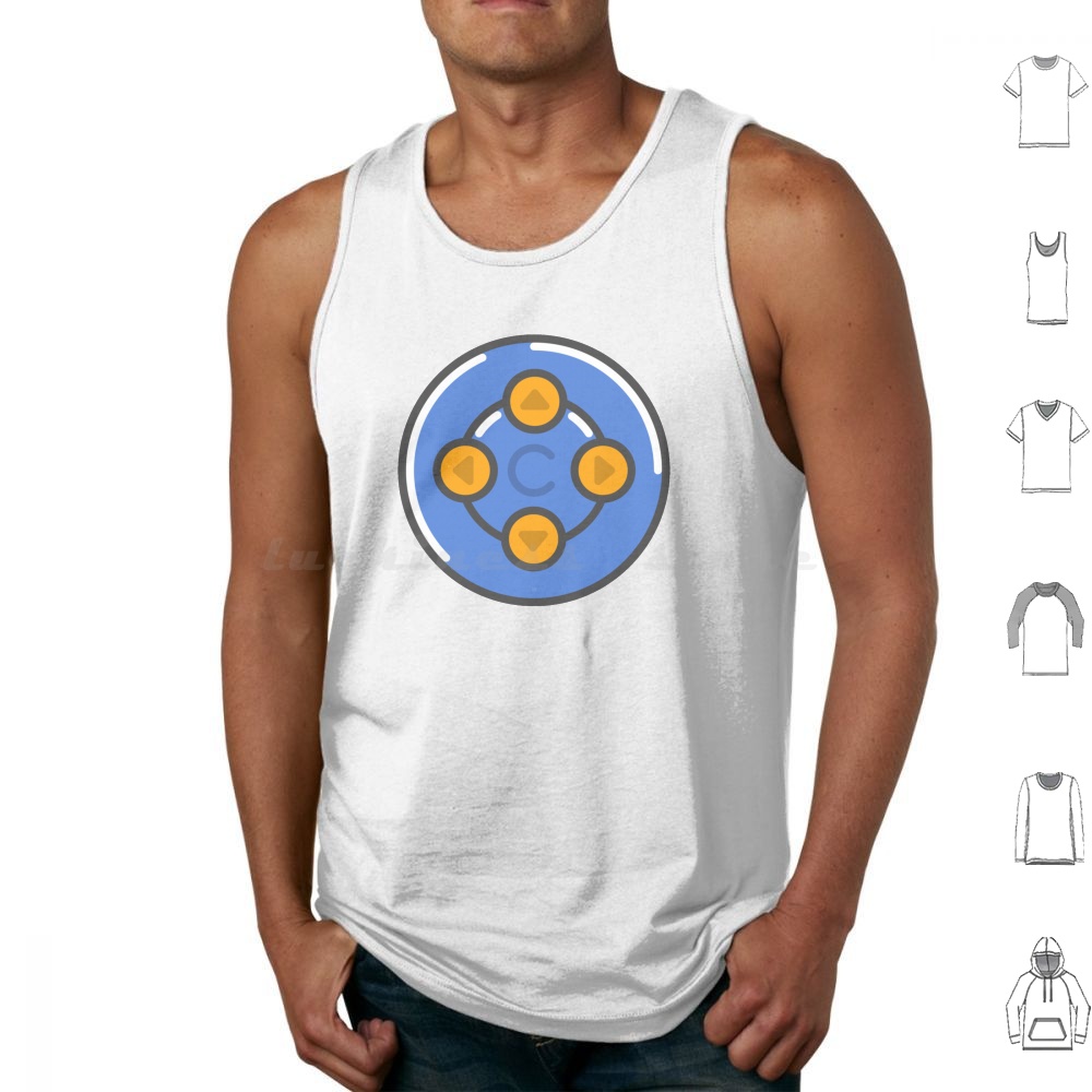 Retro Gaming Icons - N64 Controller Icon Tank Tops Print