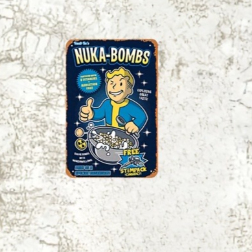 Vault-Tec Nuka-Bombs Metal Wal - Retro Gaming Vault reseña y precio