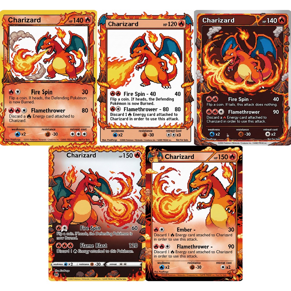 5Pcs Pokemon Cards Charizard G - Retro Game Card reseña y precio