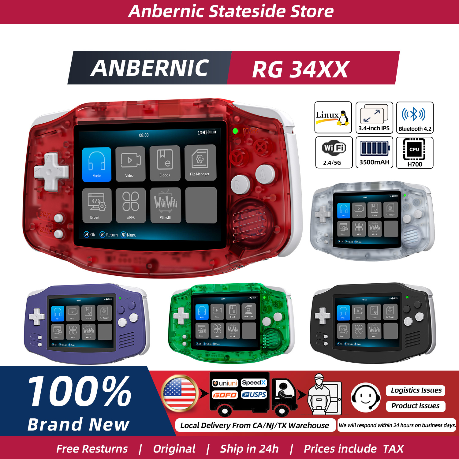ANBERNIC RG34XX Retro Handheld - Retro Gaming Mobile reseña y precio