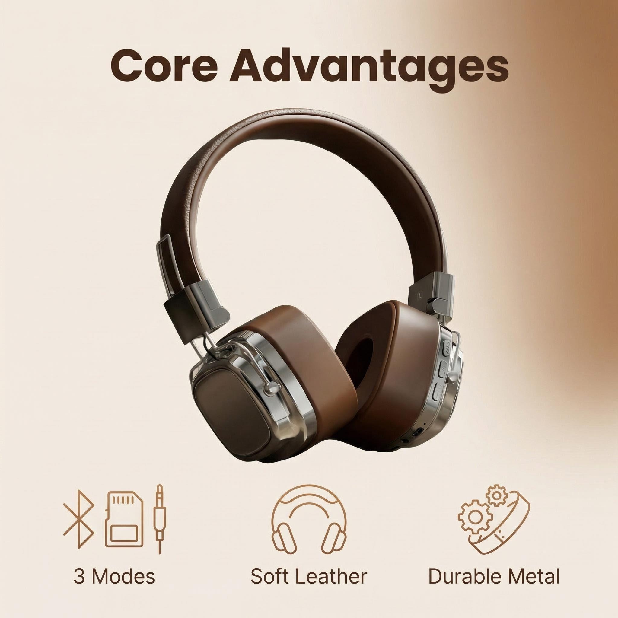 Retro Leather Over-ear Headpho - Retro Gaming Mobile reseña y precio