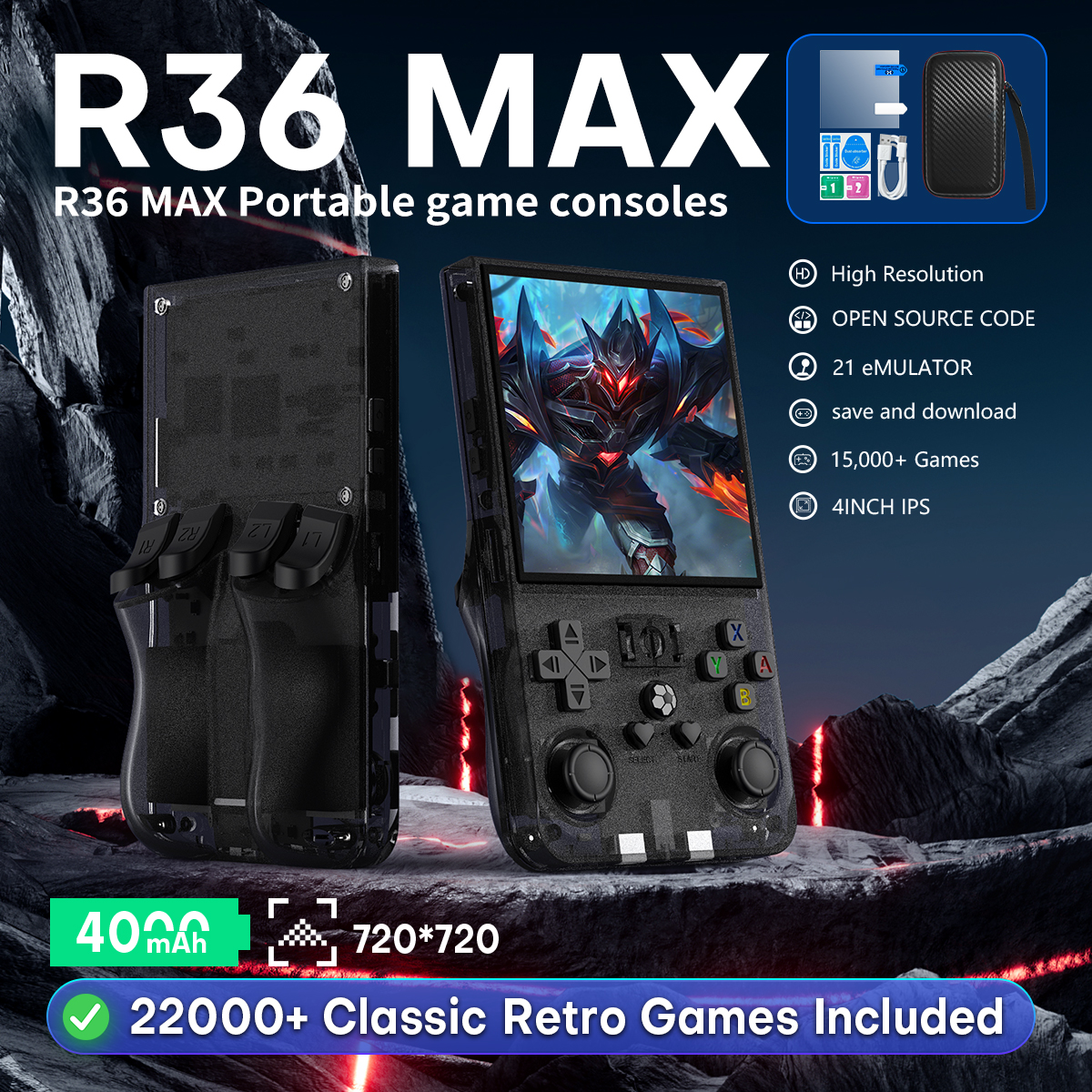 Open Source R36MAX Portable Vi - Retro Gaming Mobile reseña y precio