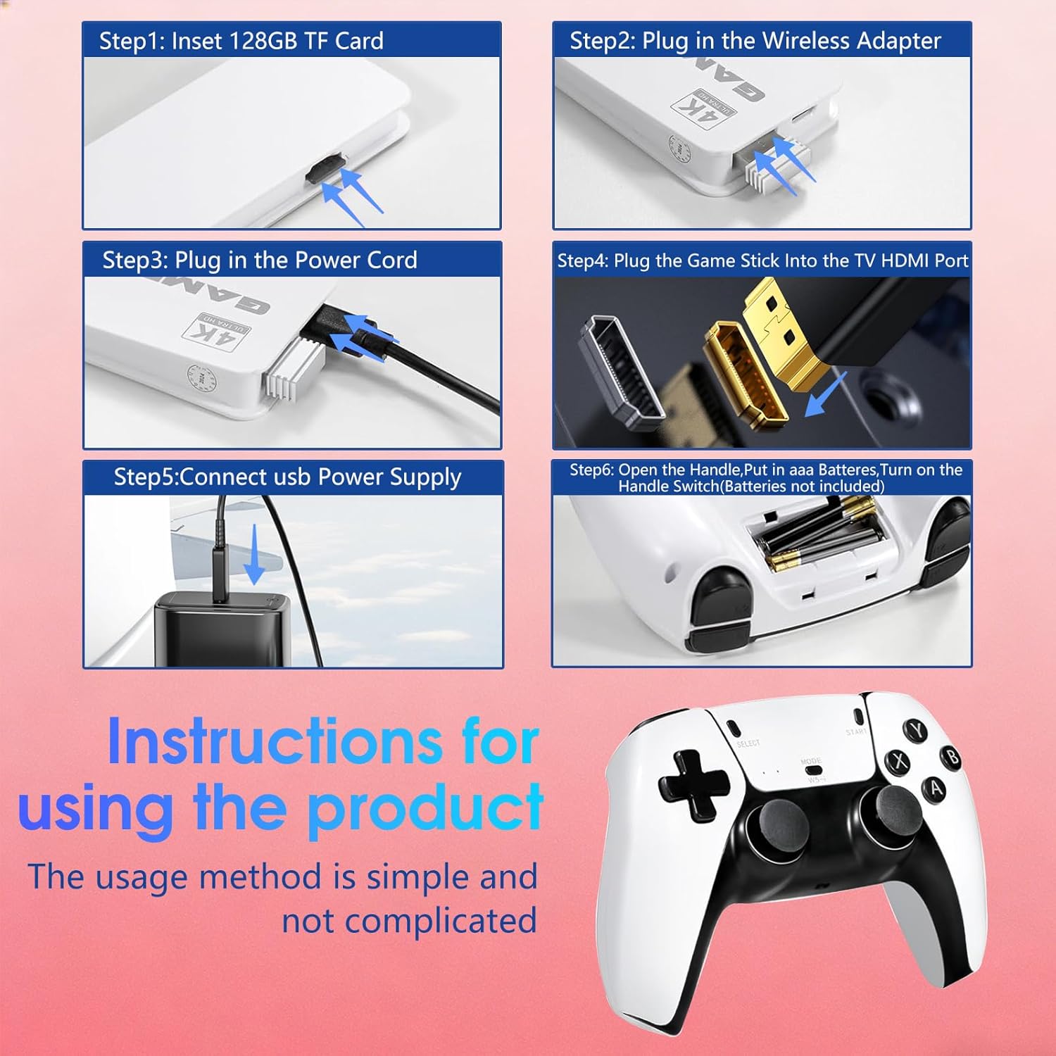 Wireless Retro Game Console, 4 - Retro Gaming Hdmi Stick reseña y precio