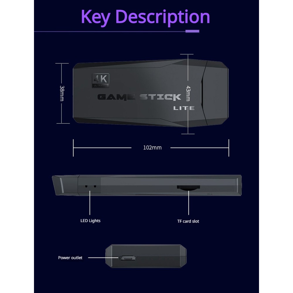 Portable 4K Retro Game Stick C - Retro Gaming Hdmi Stick reseña y precio
