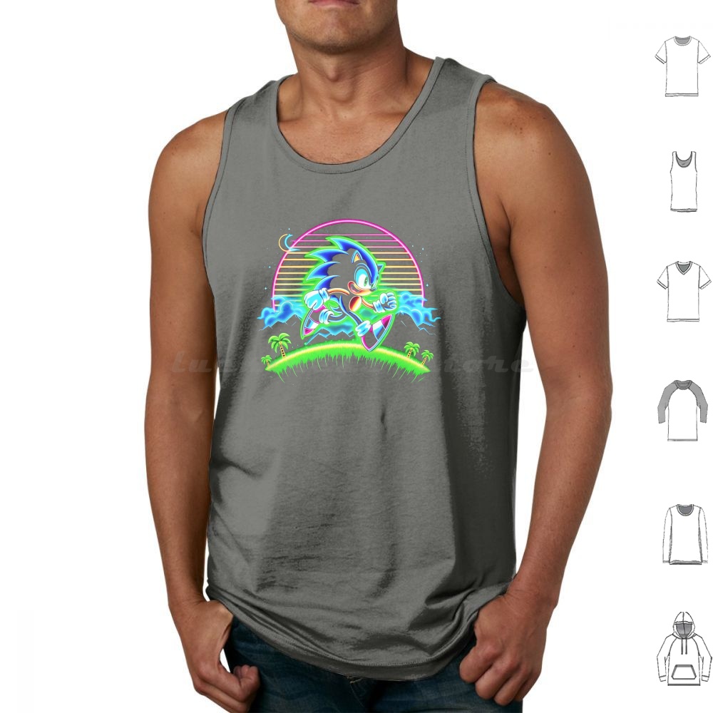 Neon Tank Tops Print Cotton Th - Retro Gaming Icons reseña y precio