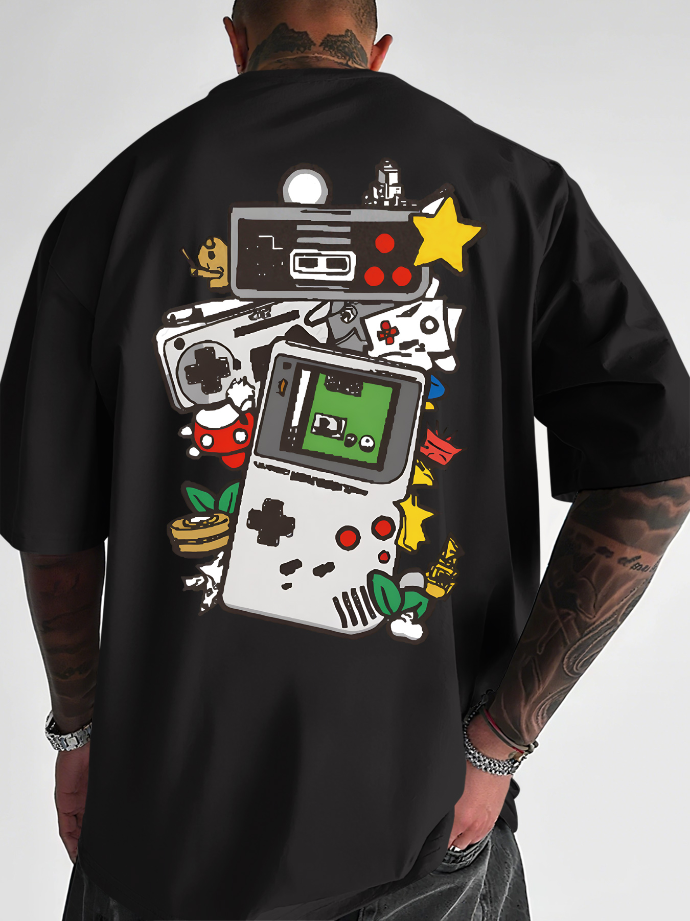 Men's Retro Gaming T-Shirt Gam - Retro Gaming Icons reseña y precio