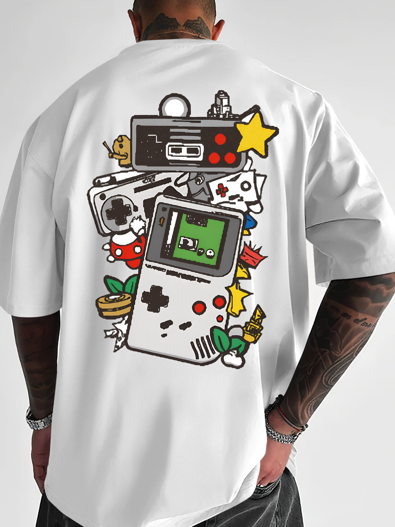 Men's Retro Gaming T-Shirt Gam - Retro Gaming Icons reseña y precio