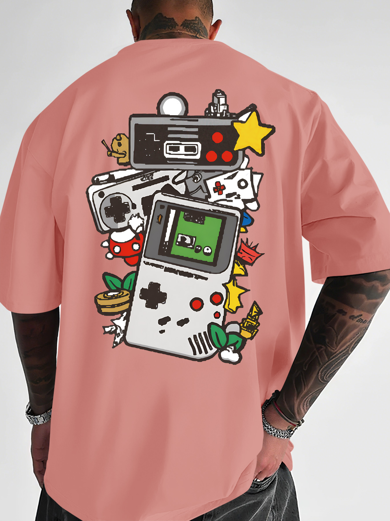 Men's Retro Gaming T-Shirt Gam - Retro Gaming Icons reseña y precio