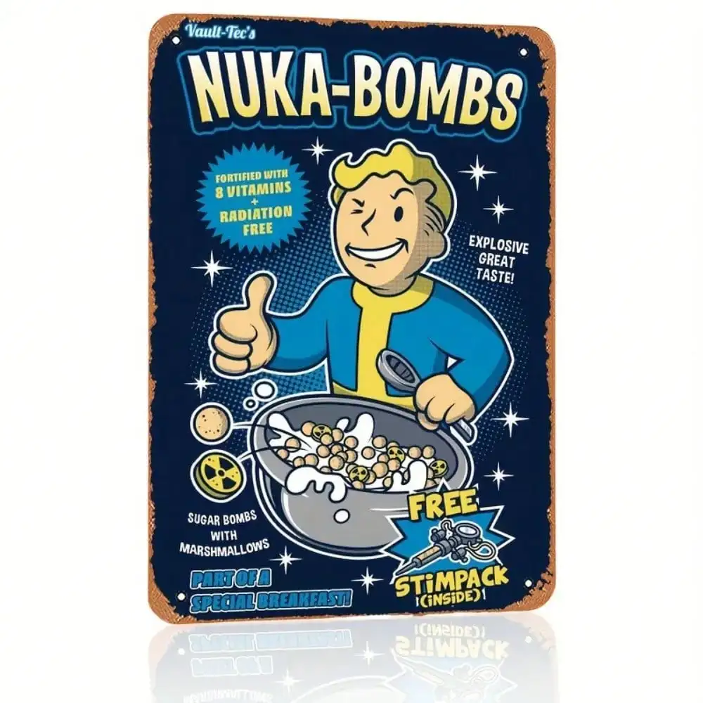 Vault-Tec Nuka-Bombs Metal Wal - Retro Gaming Vault reseña y precio