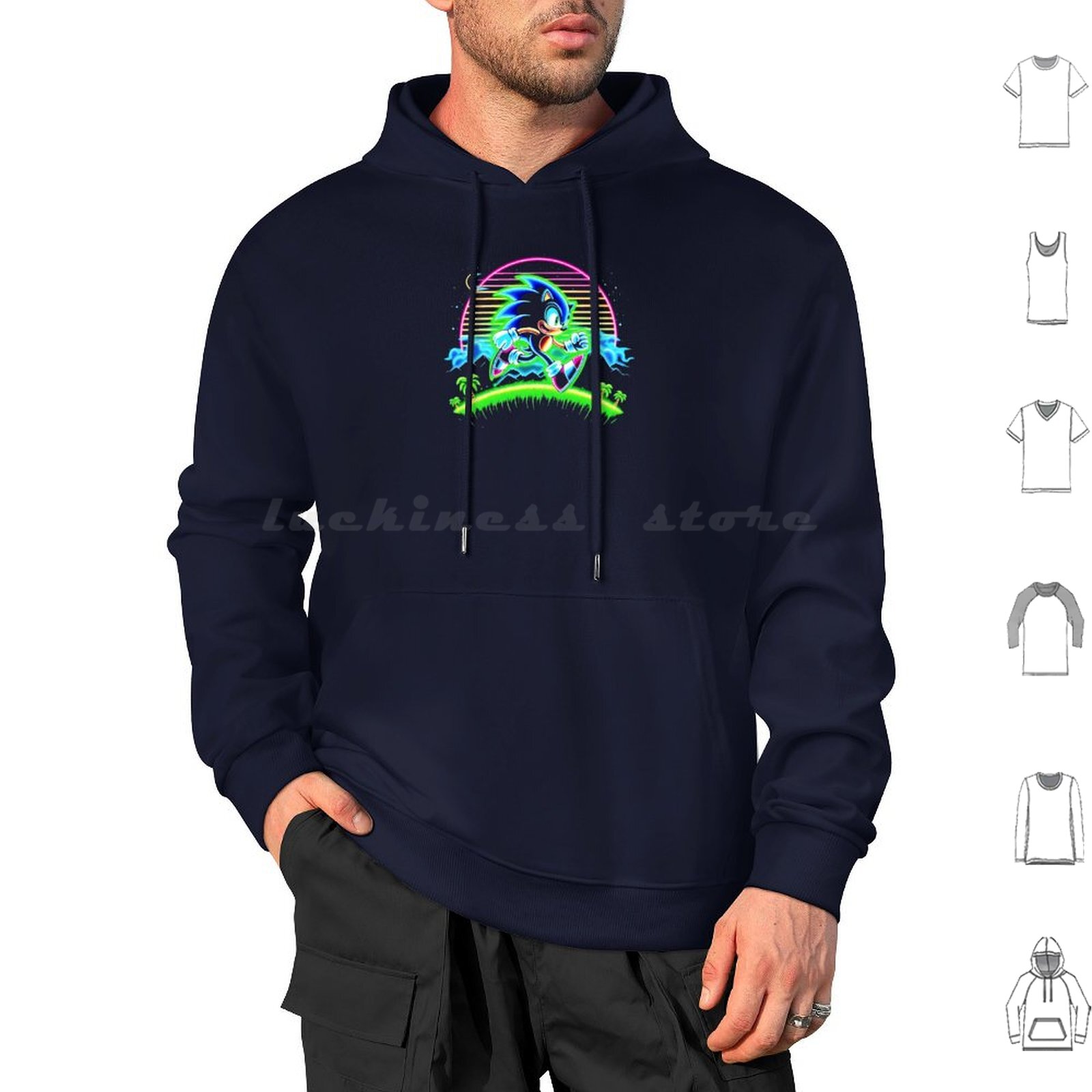 Neon Hoodies Long Sleeve The H - Retro Gaming Icons reseña y precio