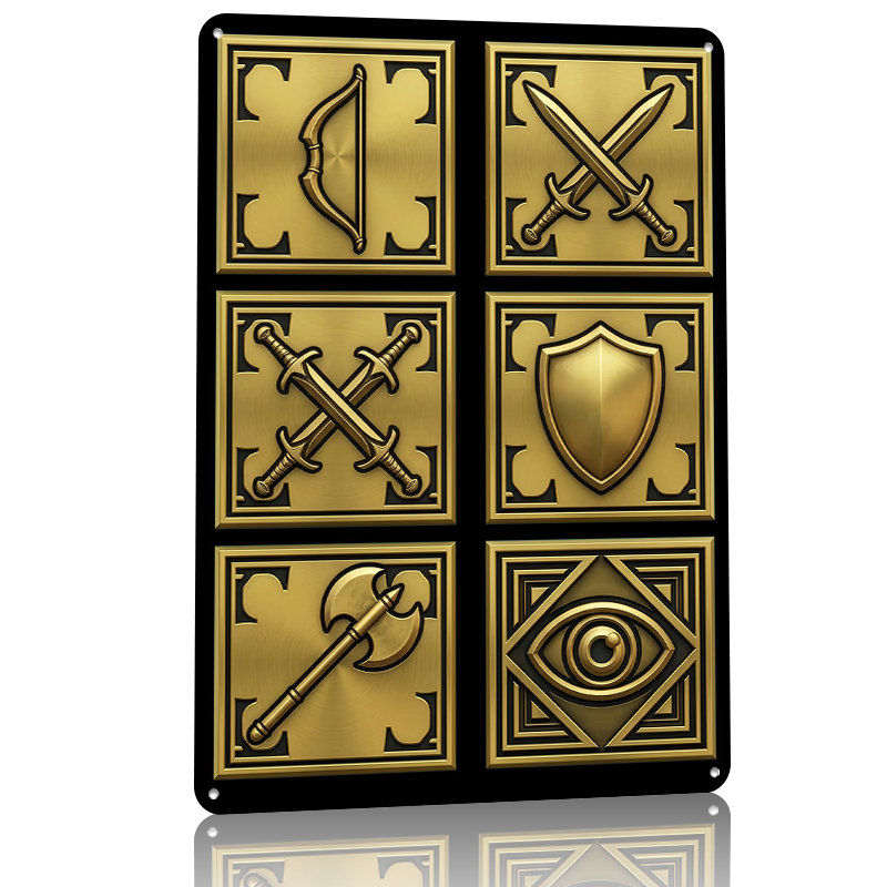 Fantasy Game Icons Tinplate Po - Retro Gaming Icons reseña y precio